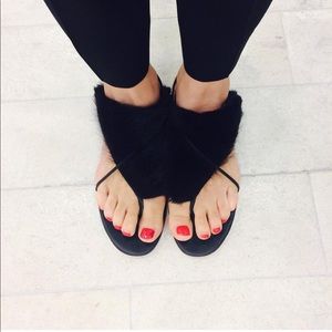 LD Tuttle faux fur sandals